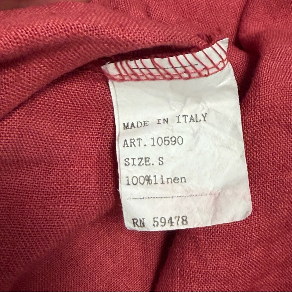 Laura Gotti Sleeveless Red Linen Maxi Dress Made in Italy Size Small, Summer - Picture 5 of 6